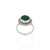 Silver Classy Green Round Gemstone Ring