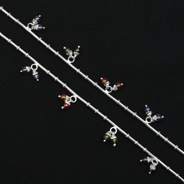 Simple Ball Chain Anklets with Bead Clusters