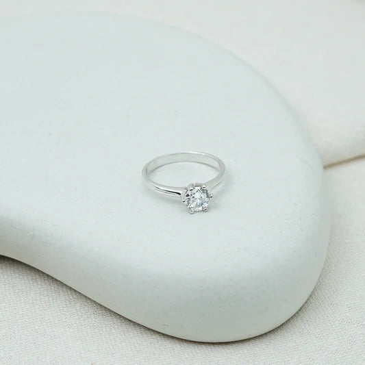 Modern Silver Ring with Captivating Center Gem