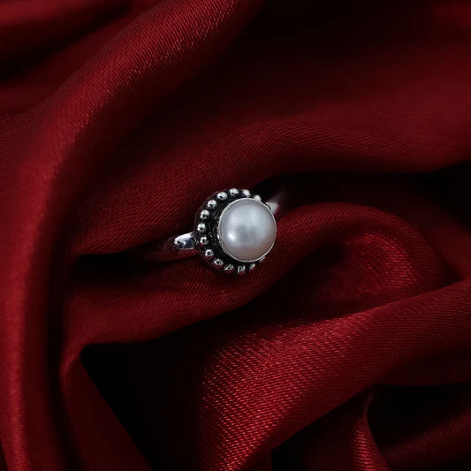 Shiny Crystal Stone Silver Ring